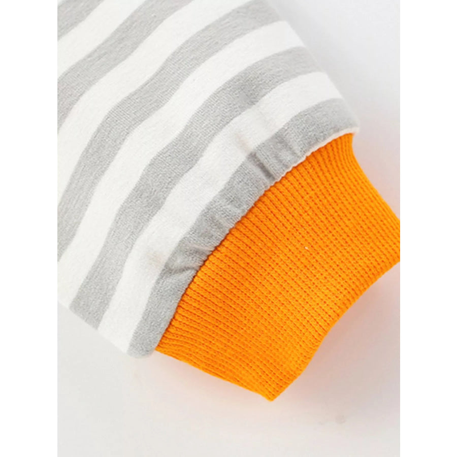 Children’s Striped Cat Crew Neck Sweatshirt Apparel and Accessories