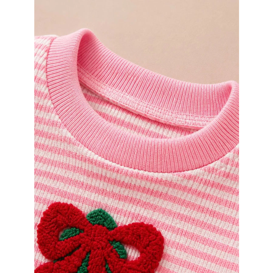 Children’s Striped Christmas Tree Ruffle Pajama Set Apparel and Accessories