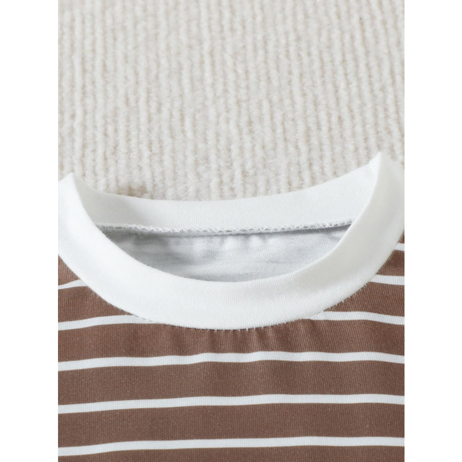 Children’s Striped Color Block Casual Top and Shorts Set Apparel and Accessories