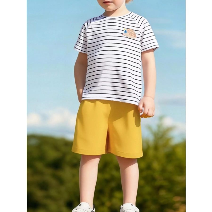 Children’s Striped Crew Neck T-Shirt White / 2Y Apparel and Accessories