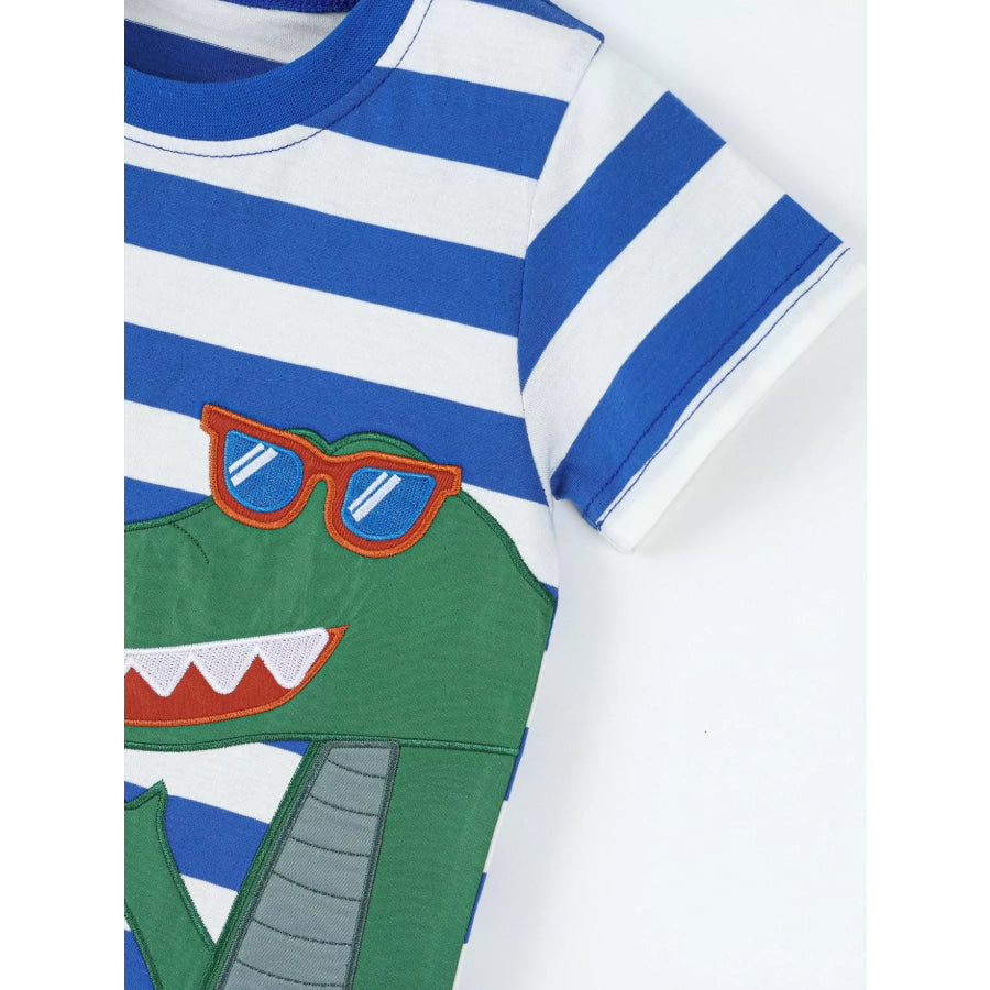 Children‘s Striped Crocodile T-Shirt and Shorts Set Apparel and Accessories