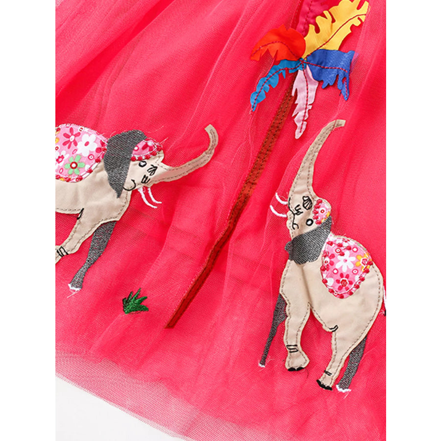 Children’s Striped Elephant Tulle Dress Apparel and Accessories