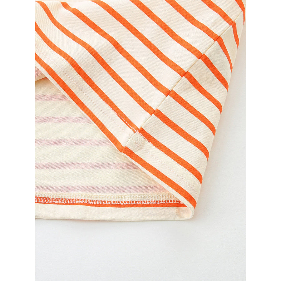 Children’s Striped Fruit Print Ruffle Sleeve Tee Apparel and Accessories