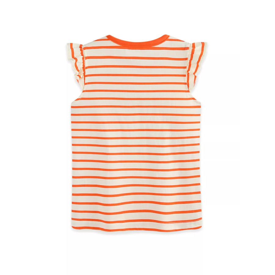 Children’s Striped Fruit Print Ruffle Sleeve Tee Apparel and Accessories