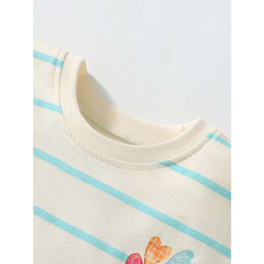 Children’s Striped Heart Print Tulle Dress Apparel and Accessories