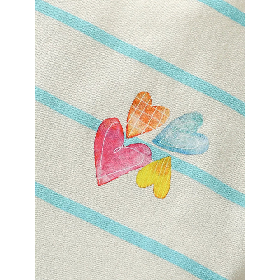 Children’s Striped Heart Print Tulle Dress Apparel and Accessories