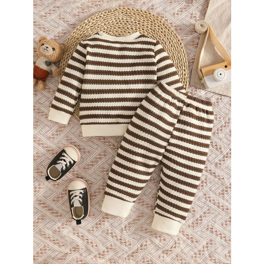 Children’s Striped Knit Top and Pants Set Apparel Accessories