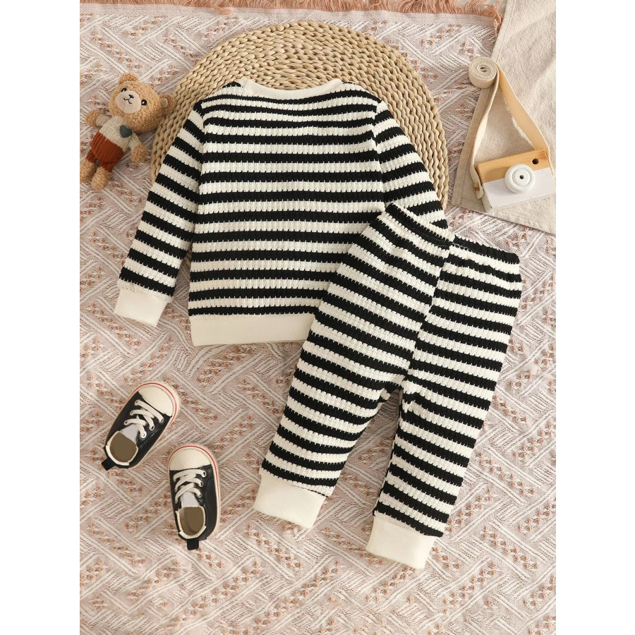 Children’s Striped Knit Top and Pants Set Apparel Accessories