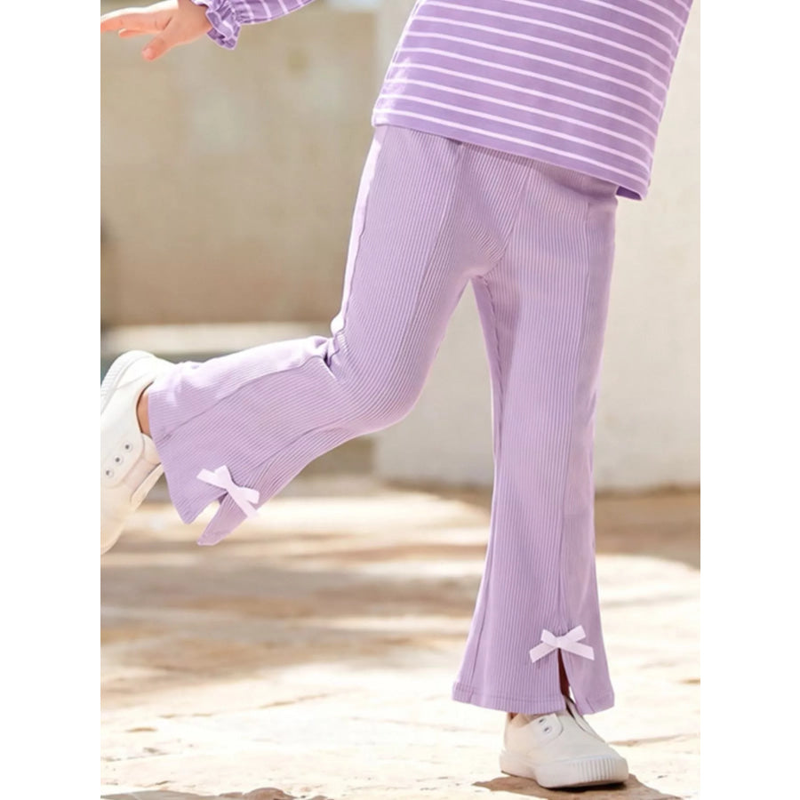 Children’s Striped Peter Pan Collar Top and Flared Pants Set Apparel and Accessories