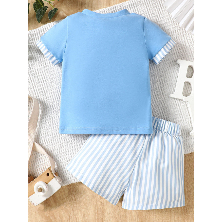 Children’s Striped Pocket Tee and Shorts Set Apparel and Accessories