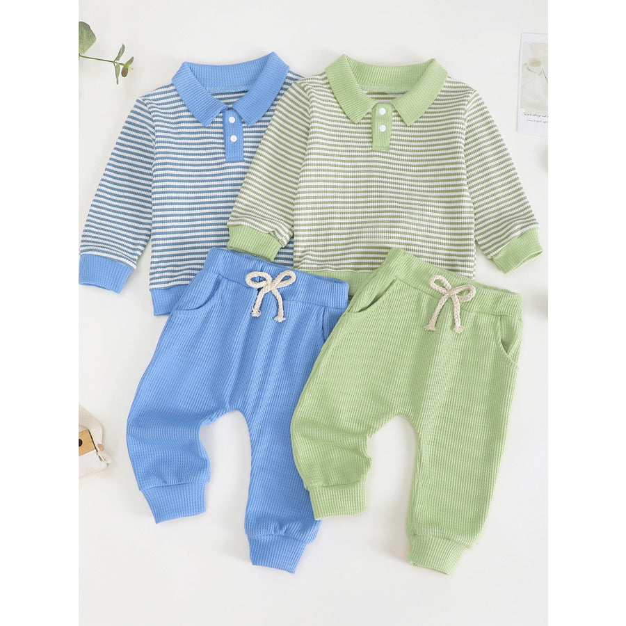 Children’s Striped Polo Shirt & Pants Set Apparel and Accessories