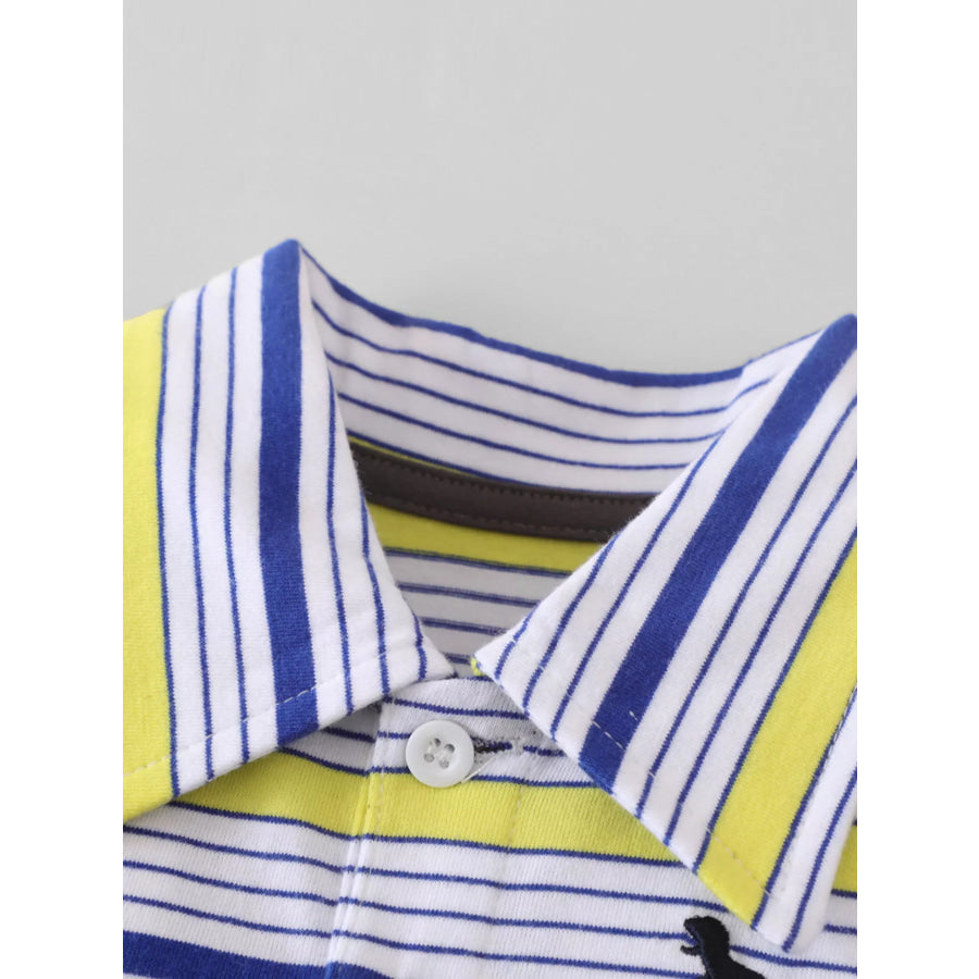 Children’s Striped Polo Shirt & Printed Shorts Set Apparel and Accessories