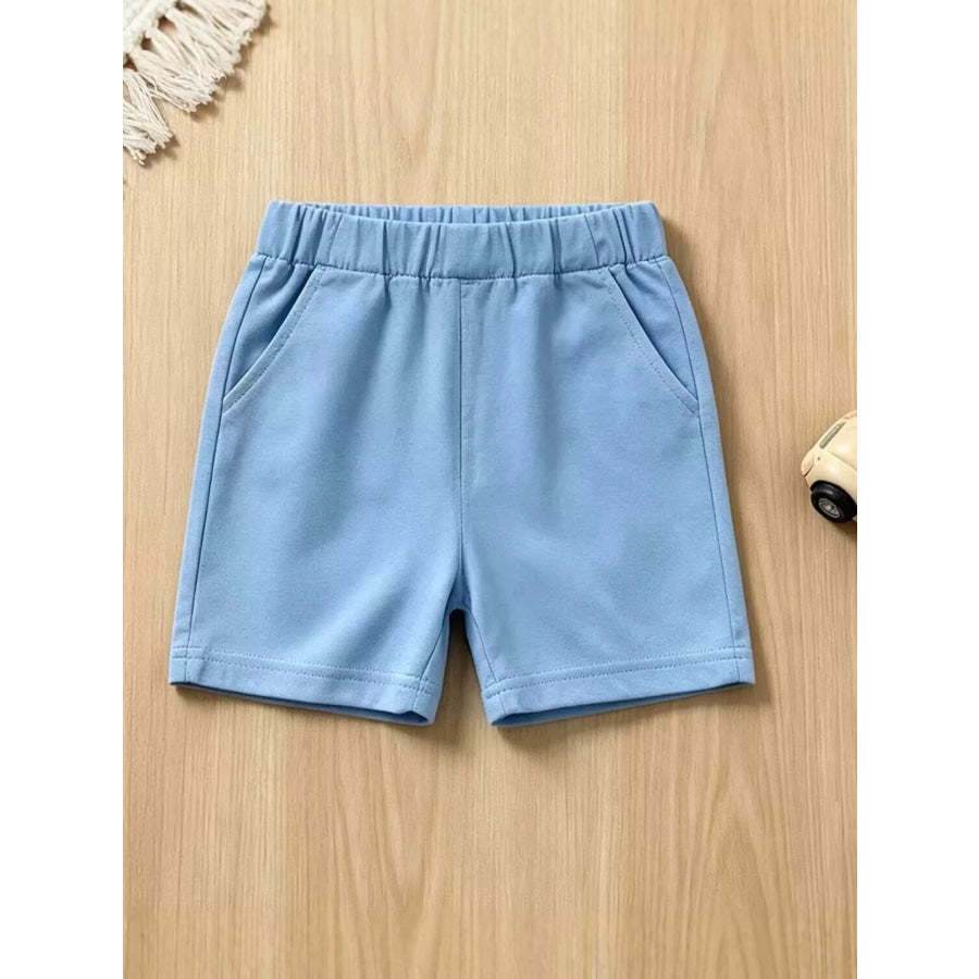 Children’s Striped Polo Shirt & Shorts Set with Apple Embroidery Apparel and Accessories