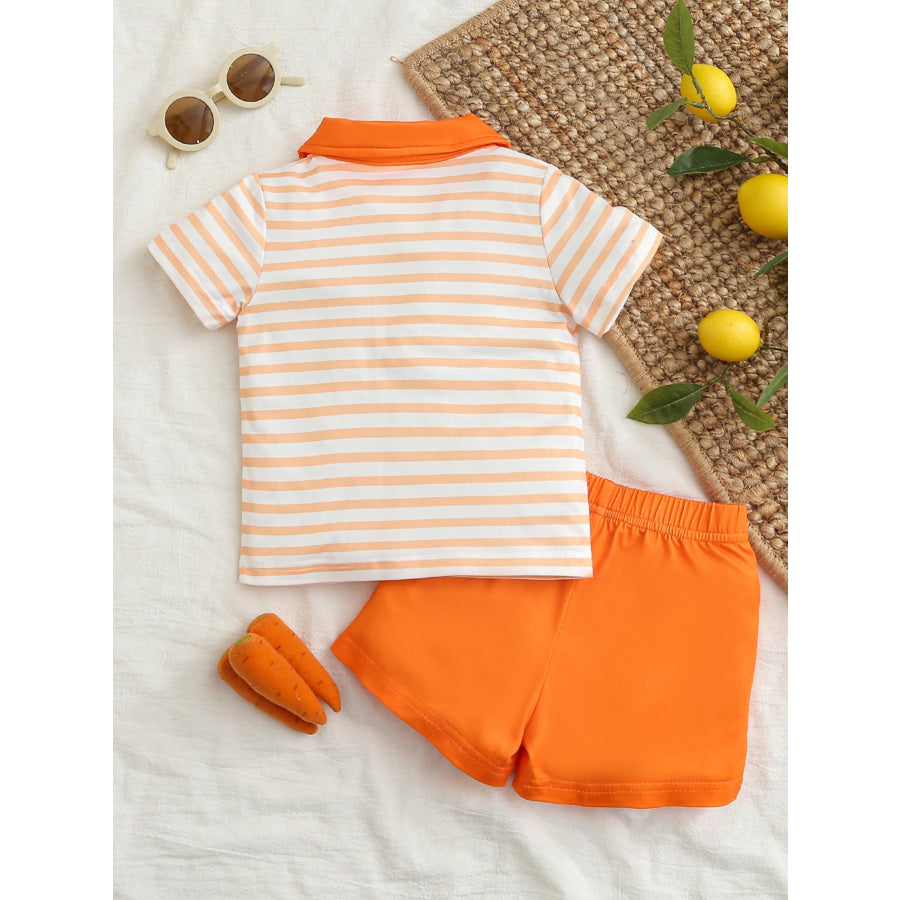 Children’s Striped Polo Shirt & Solid Shorts Set Apparel and Accessories