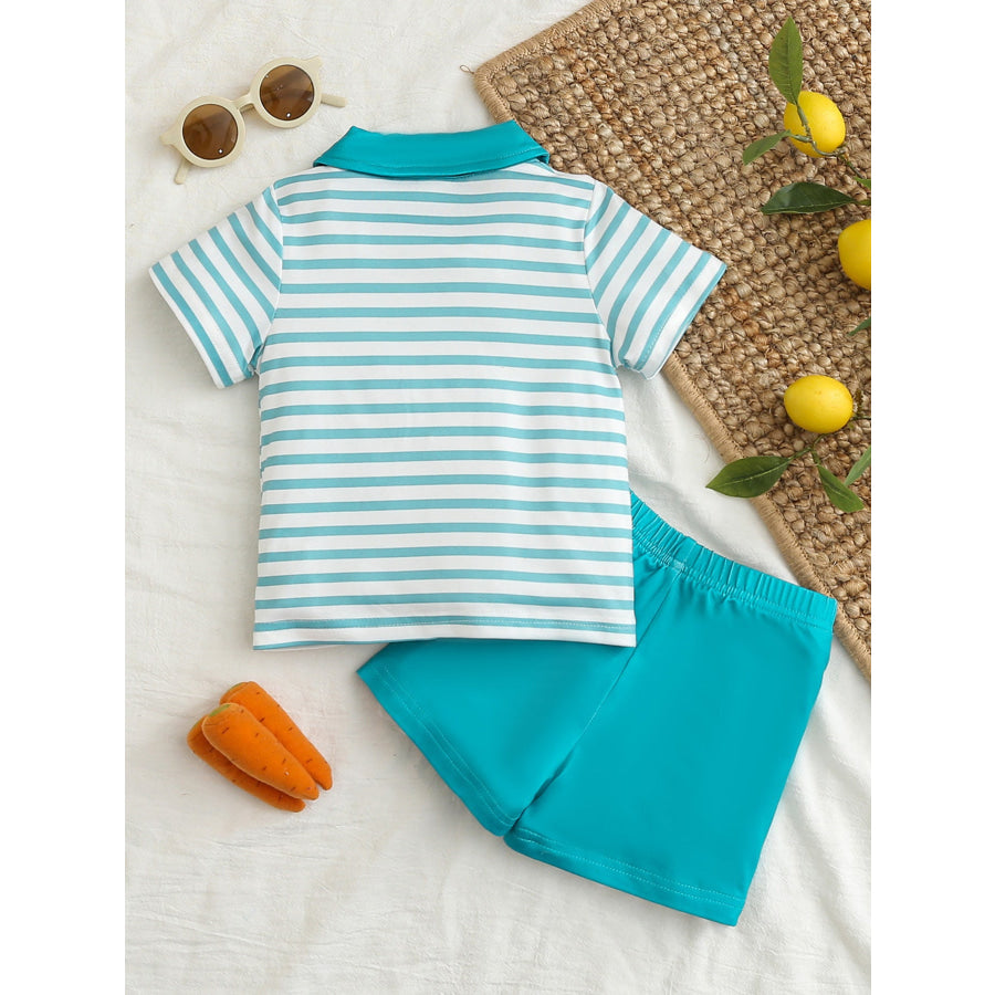 Children’s Striped Polo Shirt & Solid Shorts Set Apparel and Accessories