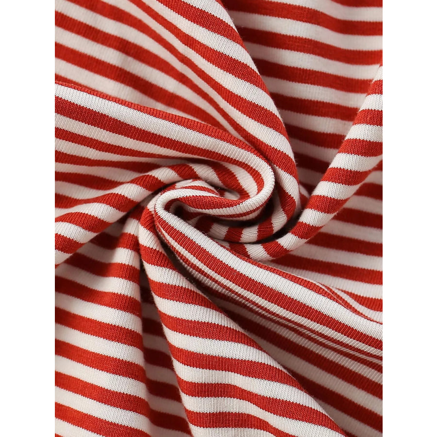 Children’s Striped Pumpkin Ruffle Long Sleeve Dress Apparel and Accessories