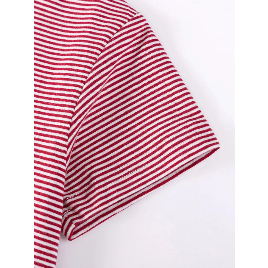 Children’s Striped Puppy Short Sleeve Casual Dress Apparel and Accessories