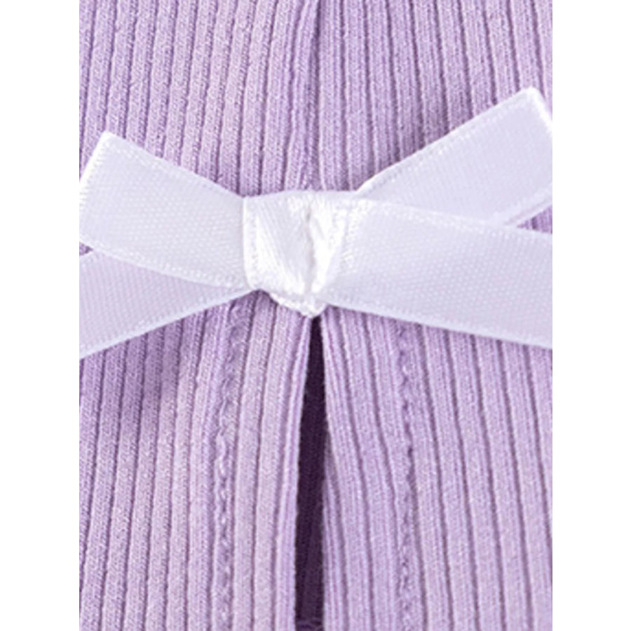 Children’s Striped Ruffle Collar Top and Bow Flare Pants Set Apparel and Accessories