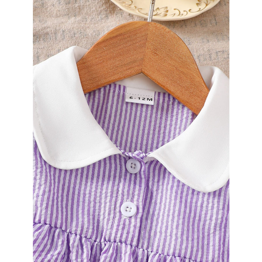 Children’s Striped Ruffle Sleeve Top and Shorts Set Apparel and Accessories