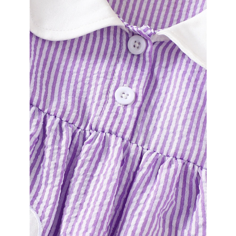Children’s Striped Ruffle Sleeve Top and Shorts Set Apparel and Accessories