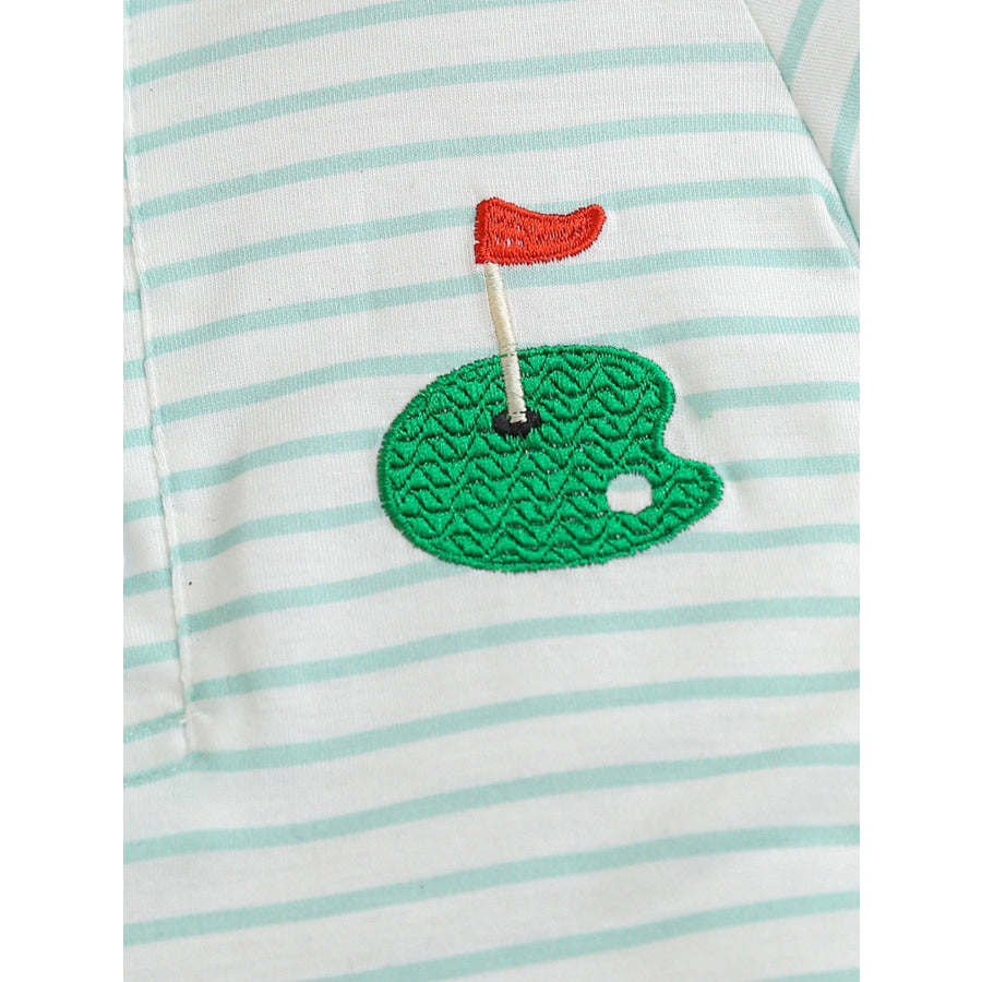 Children’s Striped Short Sleeve Bodysuit and Shorts Set with Hat Apparel and Accessories