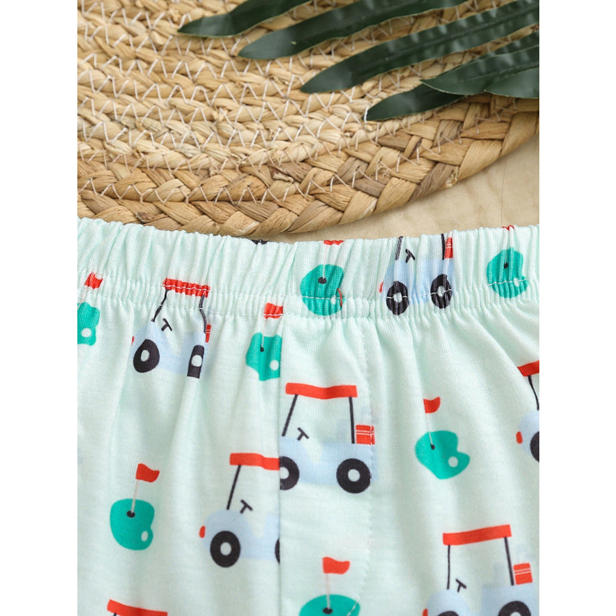 Children’s Striped Short Sleeve Bodysuit and Shorts Set with Hat Apparel and Accessories