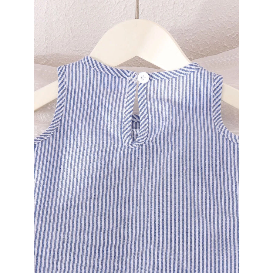 Children’s Striped Sleeveless Top and Pants Set with Bows Apparel and Accessories