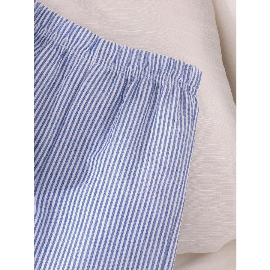 Children’s Striped Sleeveless Top and Pants Set with Bows Apparel and Accessories