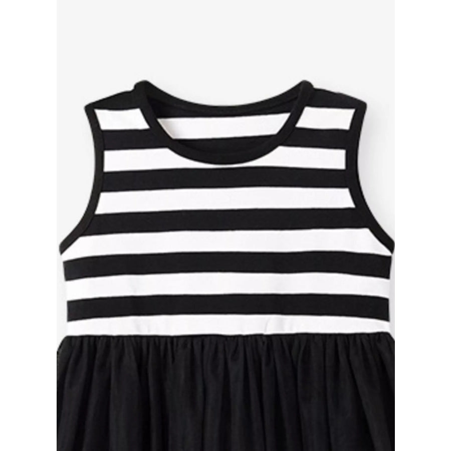 Children’s Striped Sleeveless Tulle Dress Apparel and Accessories