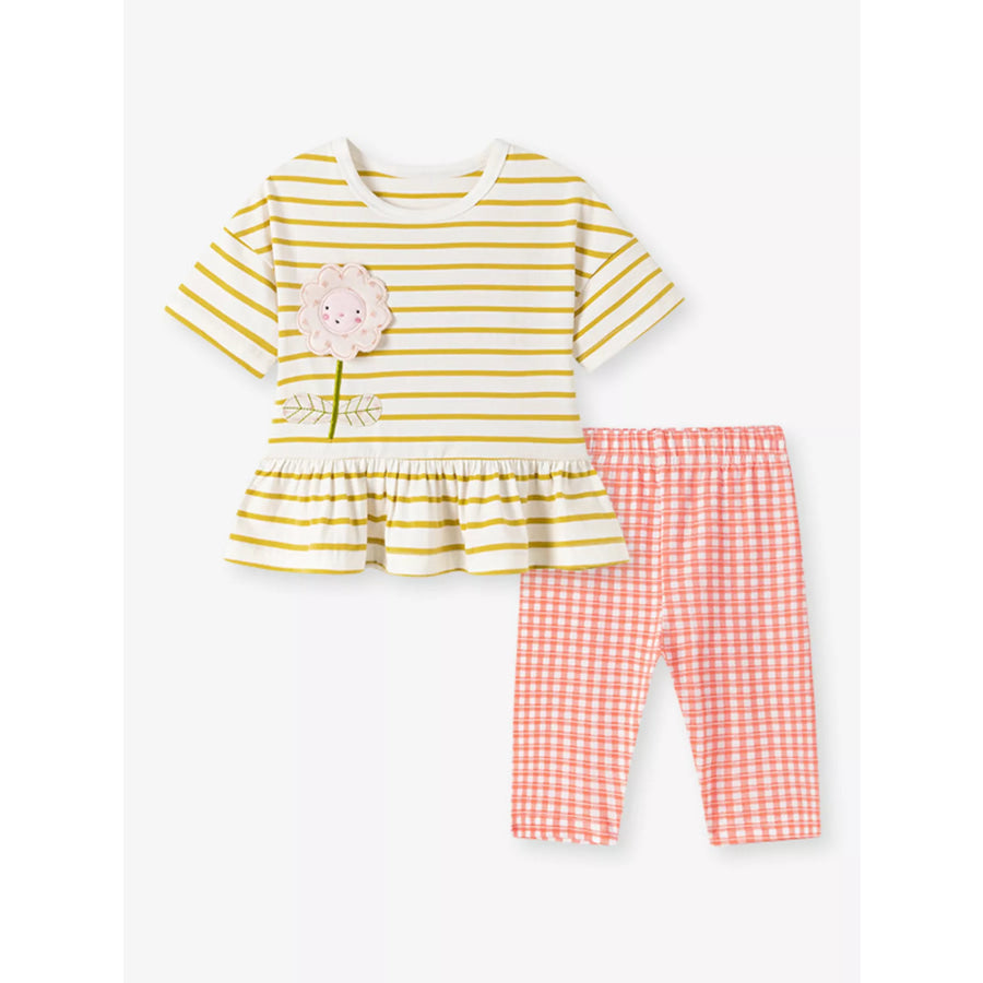 Children’s Striped Top & Gingham Capri Set Apparel and Accessories