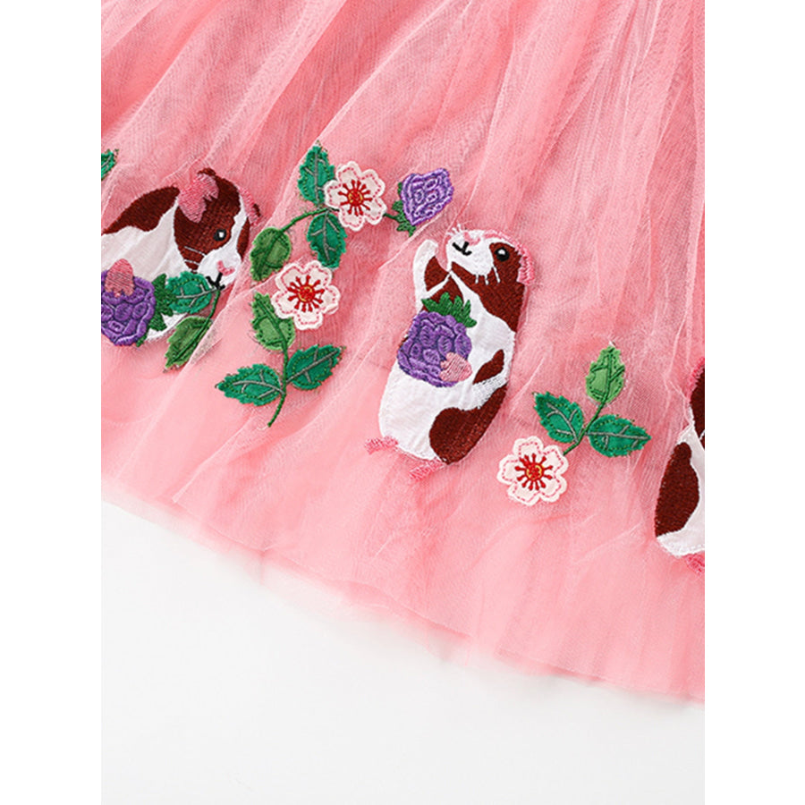 Children’s Striped Top Tulle Guinea Pig Embroidered Dress Apparel and Accessories