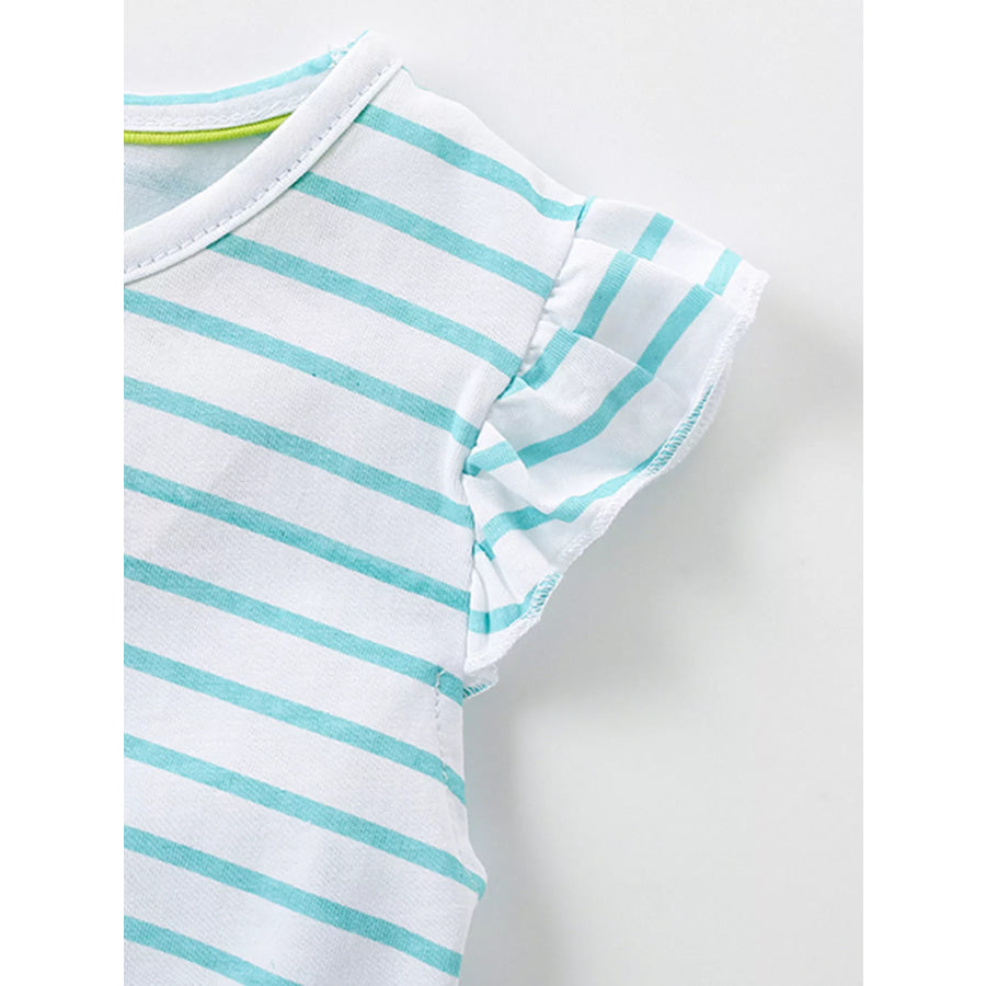 Children’s Striped Unicorn Embroidered Tulle Dress Apparel and Accessories