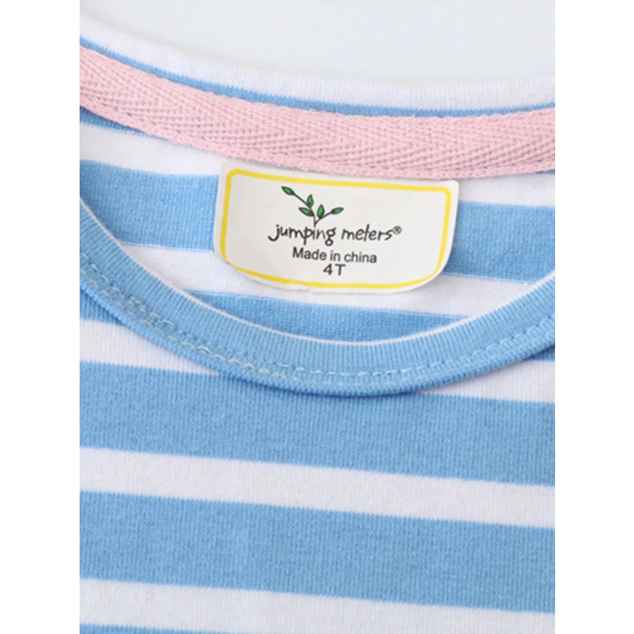 Children’s Striped Unicorn Ruffle Sleeve Dress Apparel and Accessories