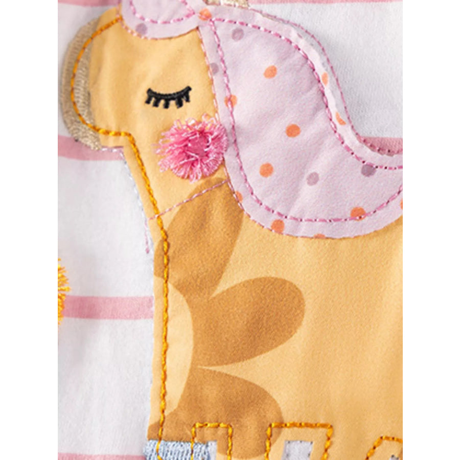 Children’s Striped Unicorn Short Sleeve Casual Dress Apparel and Accessories