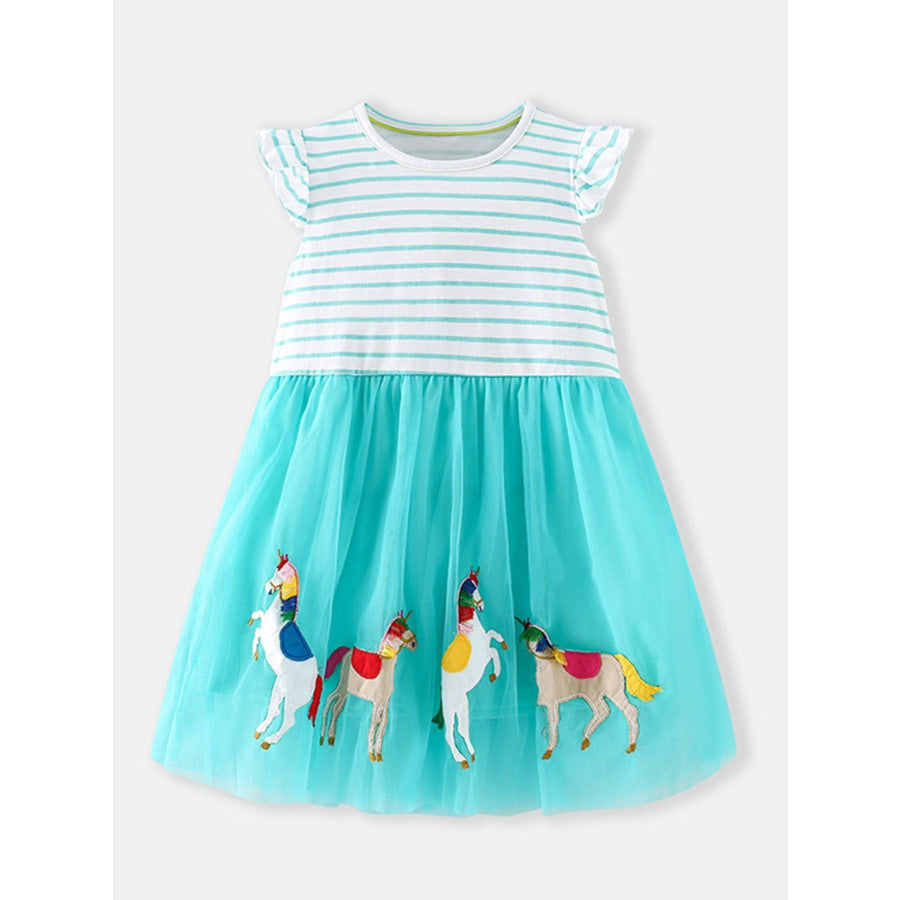 Children’s Striped Unicorn Tulle Dress Apparel and Accessories