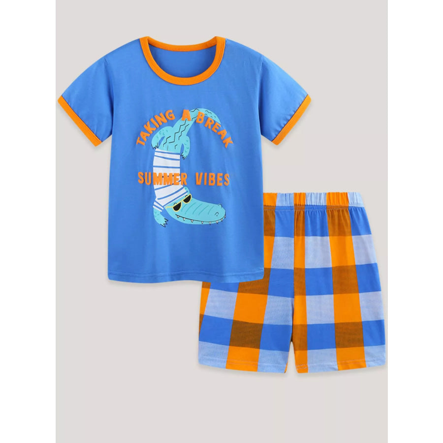 Children’s Summer Vibes Crocodile Print Tee and Shorts Set Apparel and Accessories