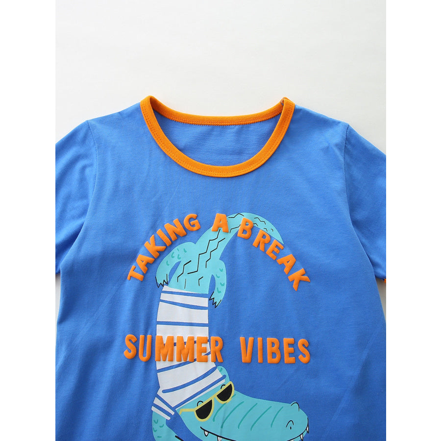 Children’s Summer Vibes Crocodile Print Tee and Shorts Set Apparel and Accessories