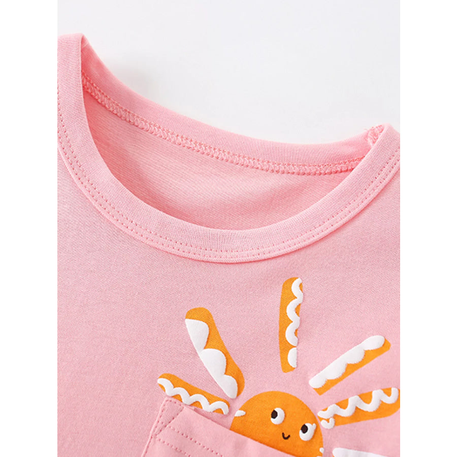 Children’s Sun Round Neck Top and Shorts Set Apparel and Accessories