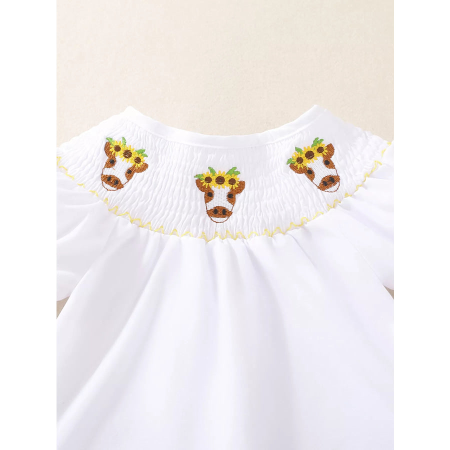 Children’s Sunflower Smocked Top and Bell Bottom Set Apparel and Accessories