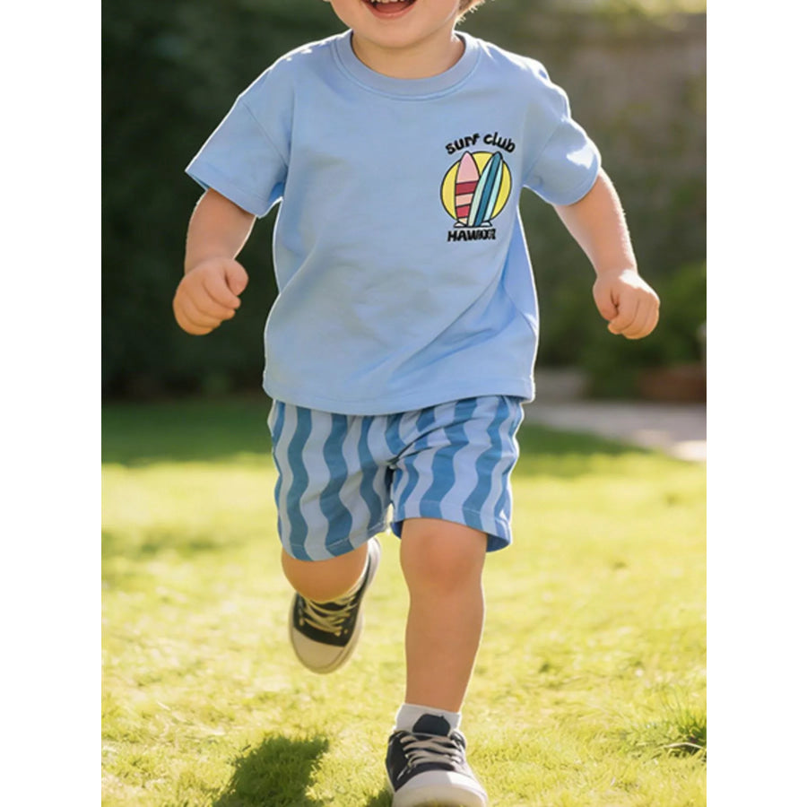 Children’s Surf Club Hawaii Graphic Tee and Shorts Set Apparel and Accessories