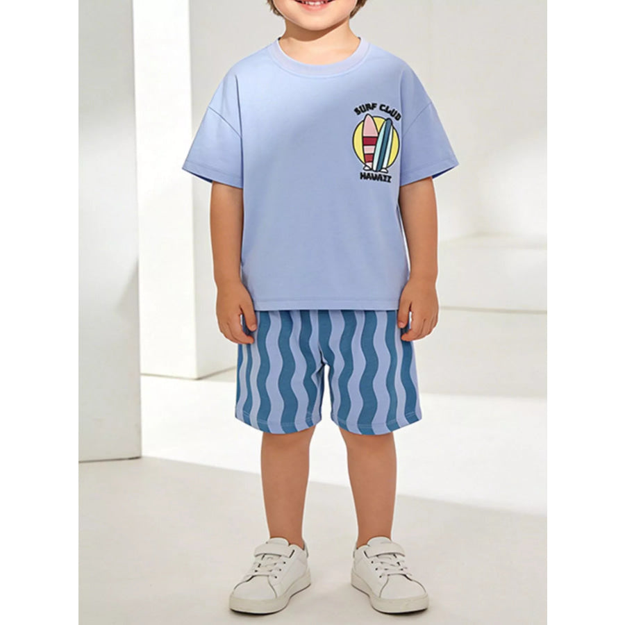 Children’s Surf Club Hawaii Graphic Tee and Shorts Set Apparel and Accessories