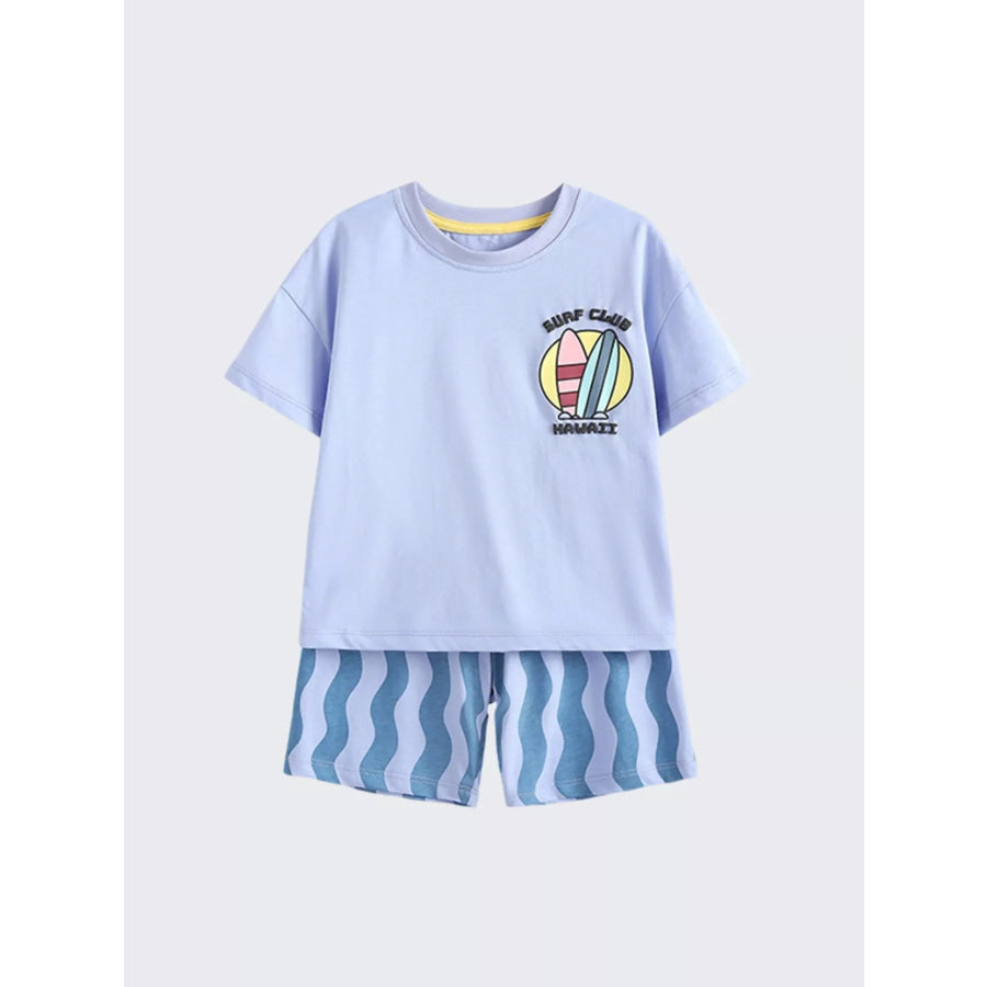 Children’s Surf Club Hawaii Graphic Tee and Shorts Set Apparel and Accessories
