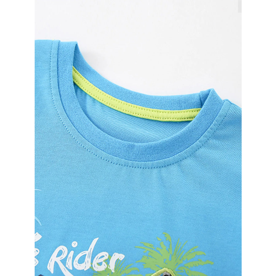 Children’s Surf Rider Graphic Tee & Plaid Shorts Set Apparel and Accessories