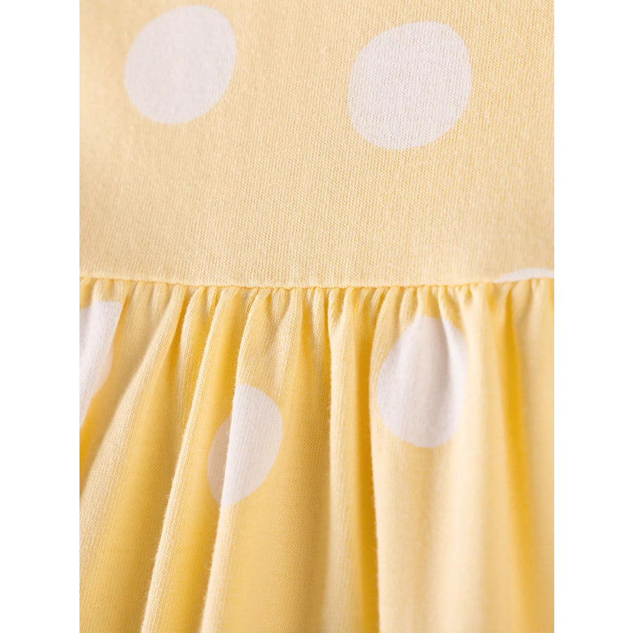 Children’s Swan Applique Polka Dot Ruffle Sleeve Dress Apparel and Accessories