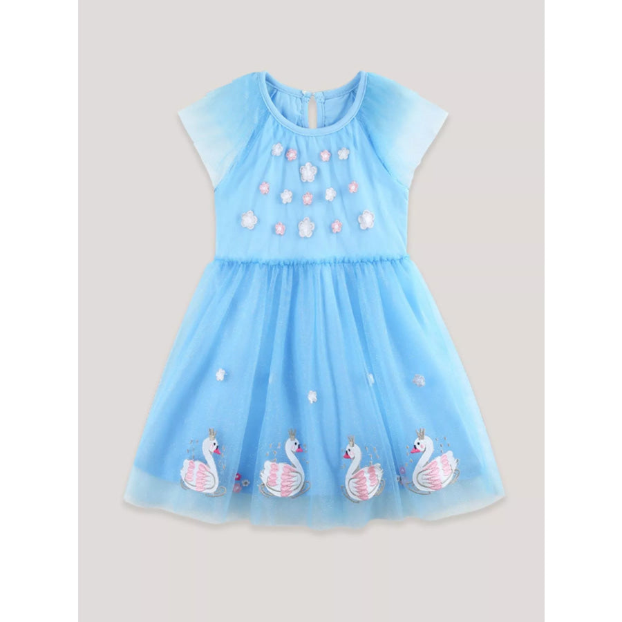 Children’s Swan Embroidered Tulle Dress Apparel and Accessories