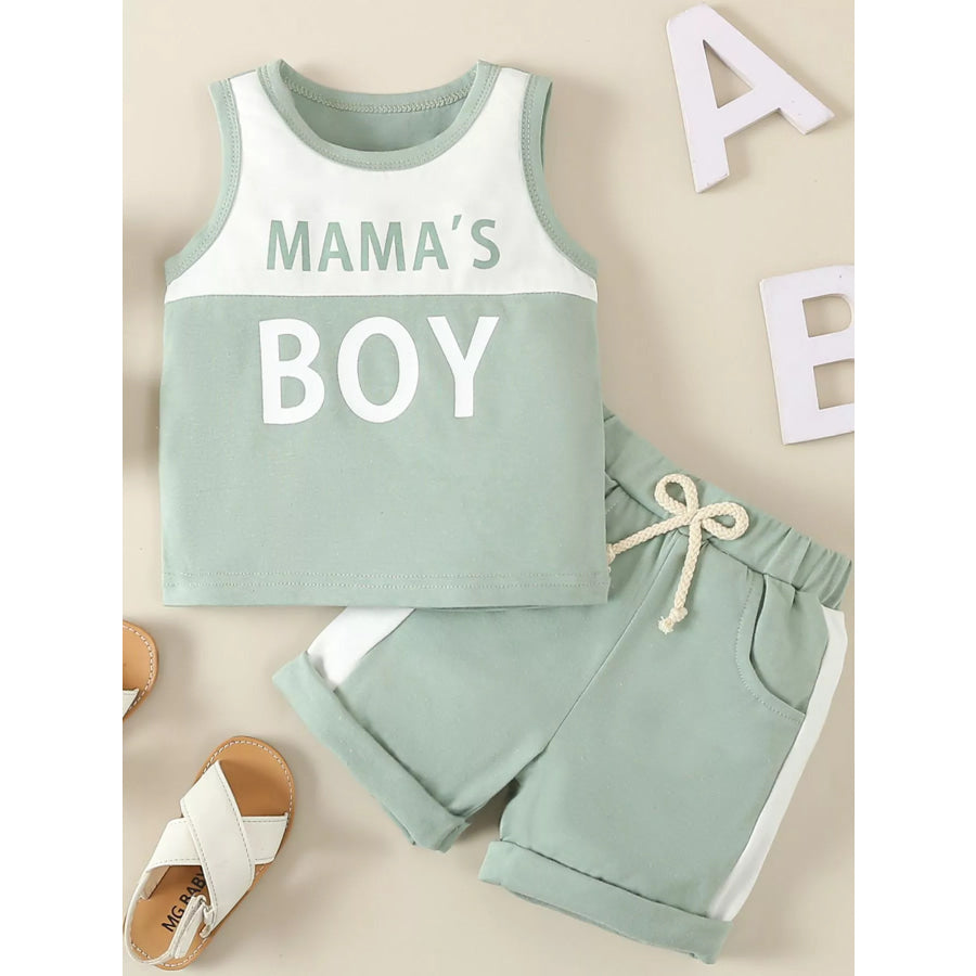 Children’s Tank Top and Shorts Set Light Green / 0-6M Apparel and Accessories