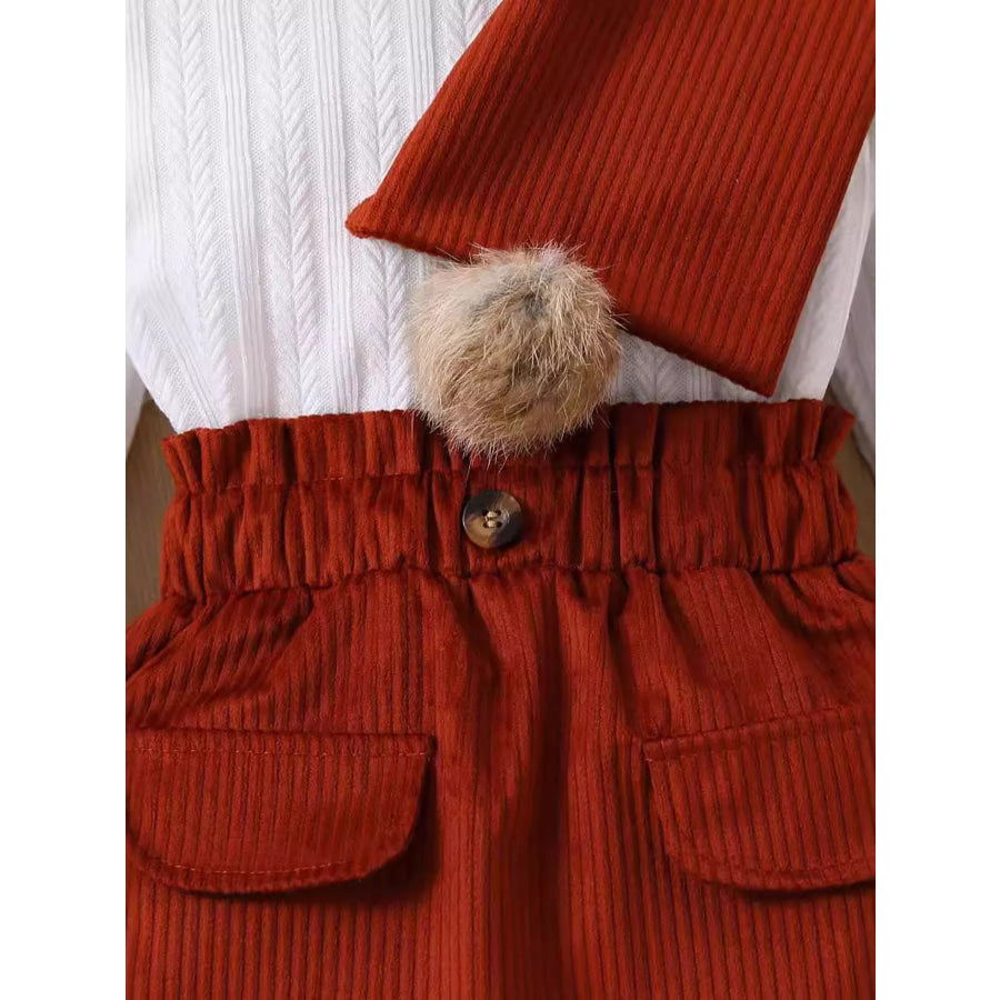 Children’s Texture Knit Top and Skirt Set with Scarf & Beret Apparel and Accessories