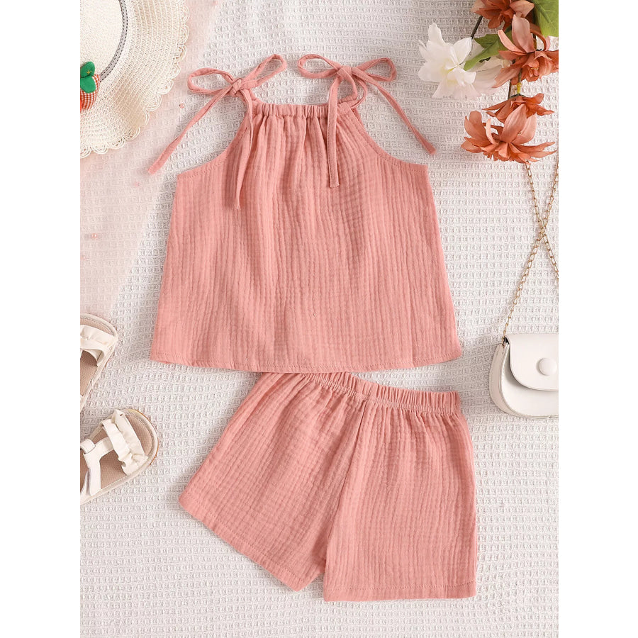 Children’s Textured Cami and Shorts Set Pink / 6-12M Apparel and Accessories