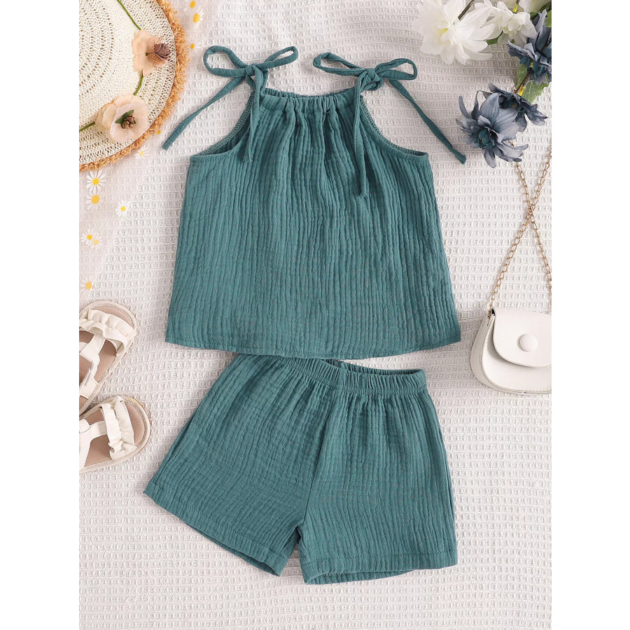 Children’s Textured Cami and Shorts Set Sea Blue / 6-12M Apparel and Accessories