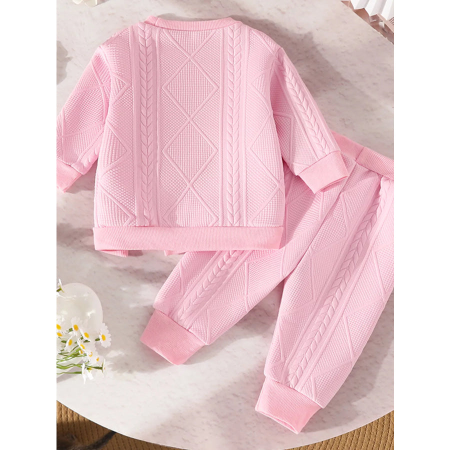 Children’s Textured Flower Top and Pants Set Apparel and Accessories